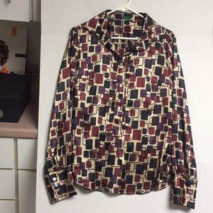 Gorgeous metallic gold, maroon, and purple shirt